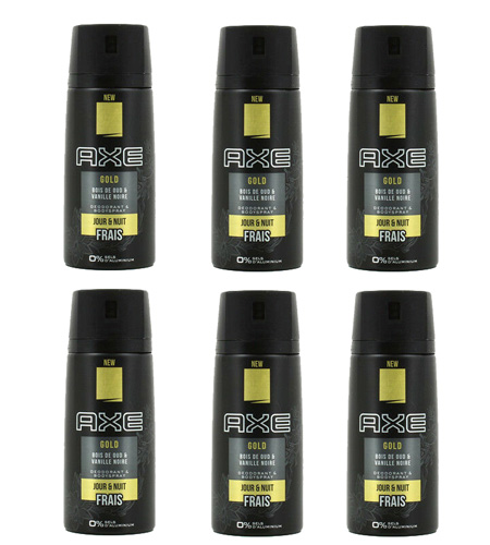 Axe Gold Deodorant and Body Spray, 6 Pack